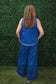 Cheyanne Washed Denim Tank & Wide-Leg Pants Set