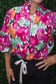 Vibrant Floral 3/4 Sleeve