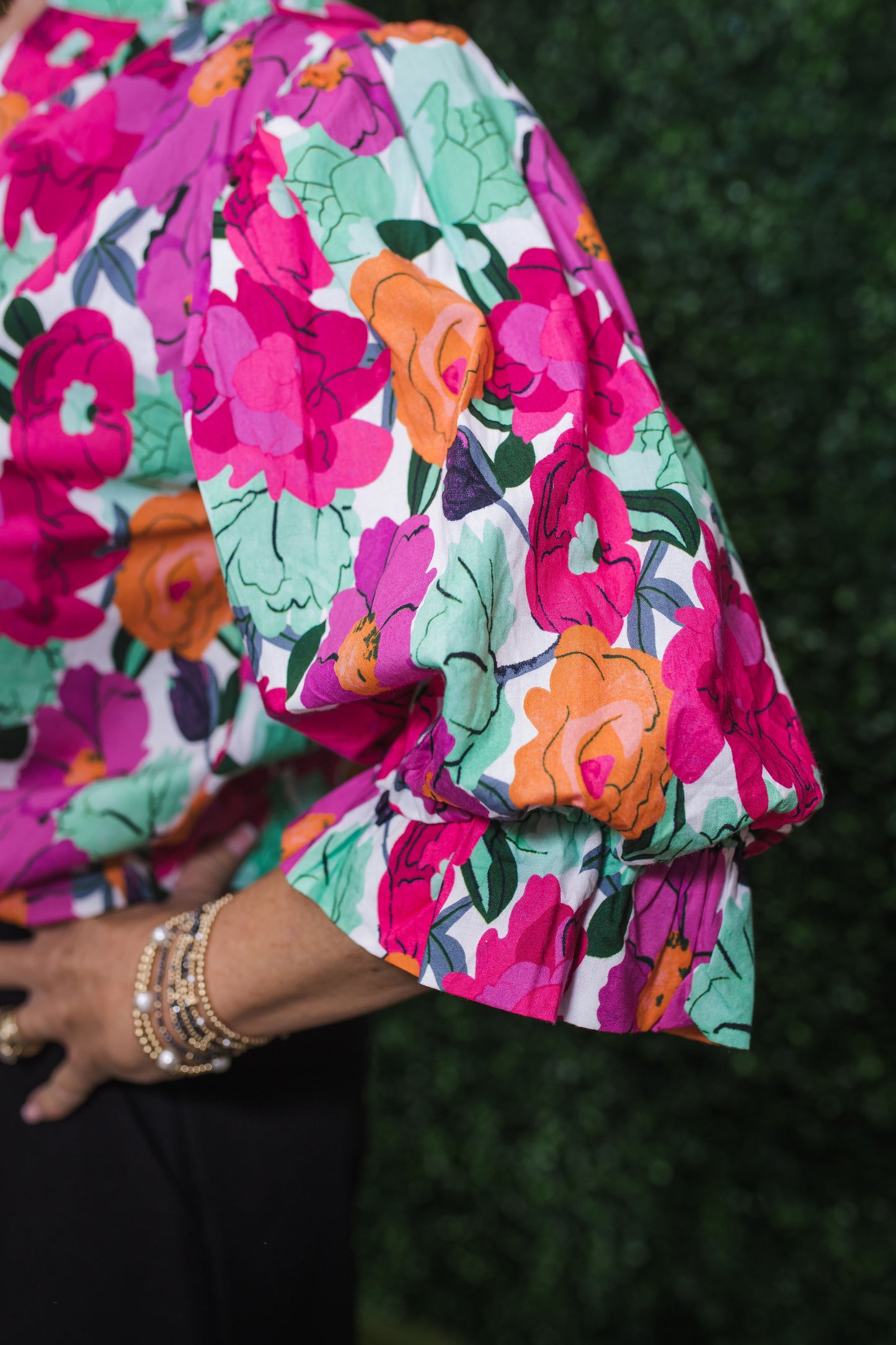 Vibrant Floral 3/4 Sleeve