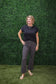 Black Denim Polkadot Flare Jeans