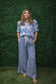 Caroline Floral Ruffle Trim Blouse