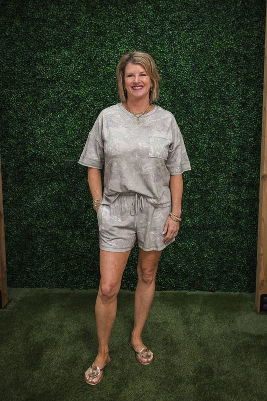 Camo Print Short Set