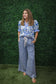 Caroline Floral Ruffle Trim Blouse