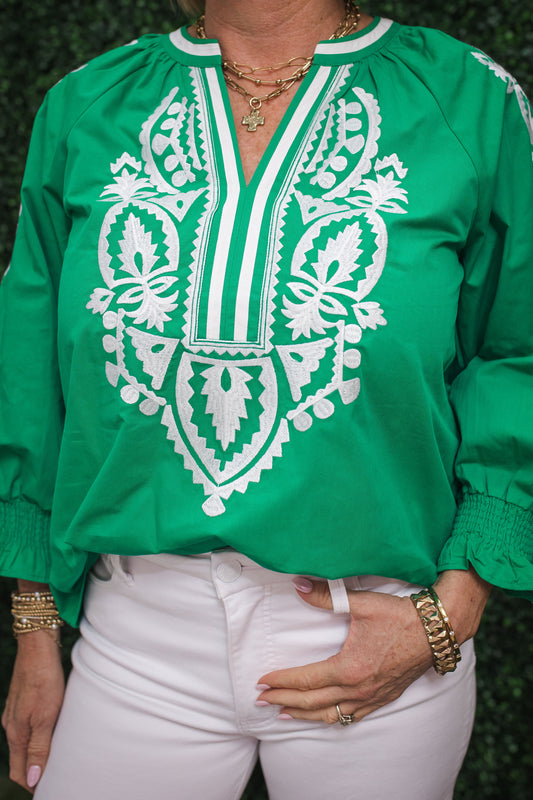 Indie Embroidered Top