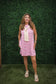 Striped Sleeveless Mini W/Attached Knit Scarf