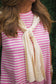 Striped Sleeveless Mini W/Attached Knit Scarf