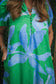 Grier Botanical Print Short Buff Sleeve Midi