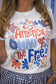 America Land of the Free T-Shirt – Retro Floral Independence