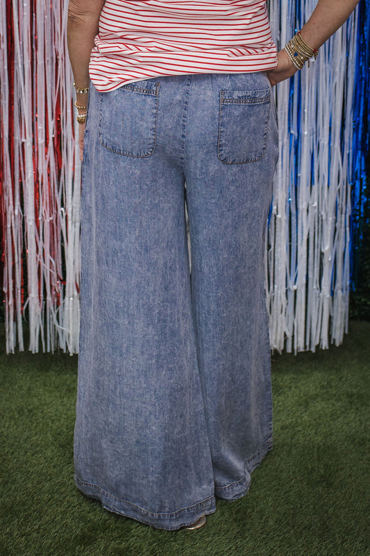 Denim Mineral Washed Straight Leg Pant