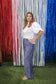 China Collar V-Neck Bubble Sleeve Poplin Top