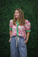 Caroline Floral Ruffle Trim Blouse