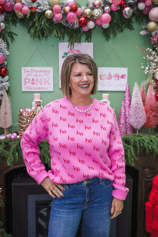 Pink Ho Ho Ho Sweater