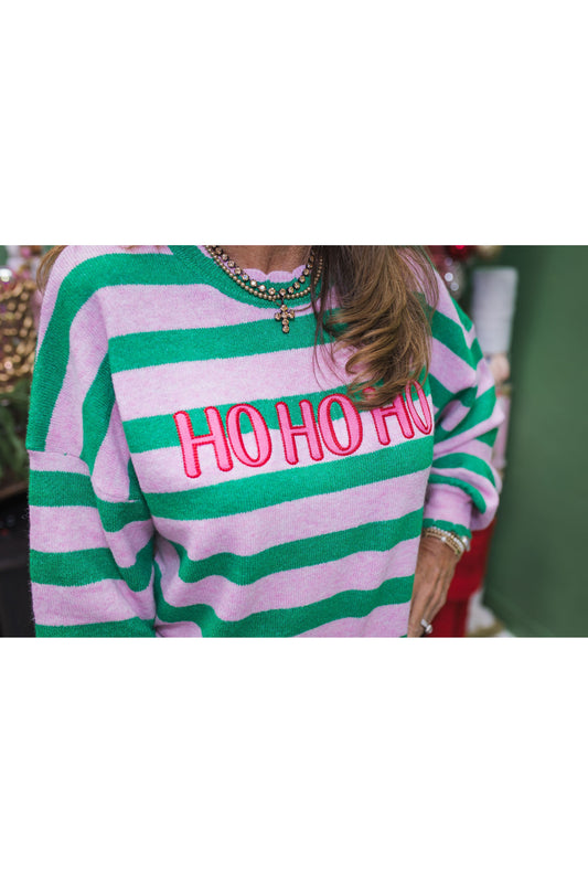 Ho Ho Ho Scalloped Trim Sweater