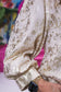 Katy Metallic Blouse w/Ruffle Neckline