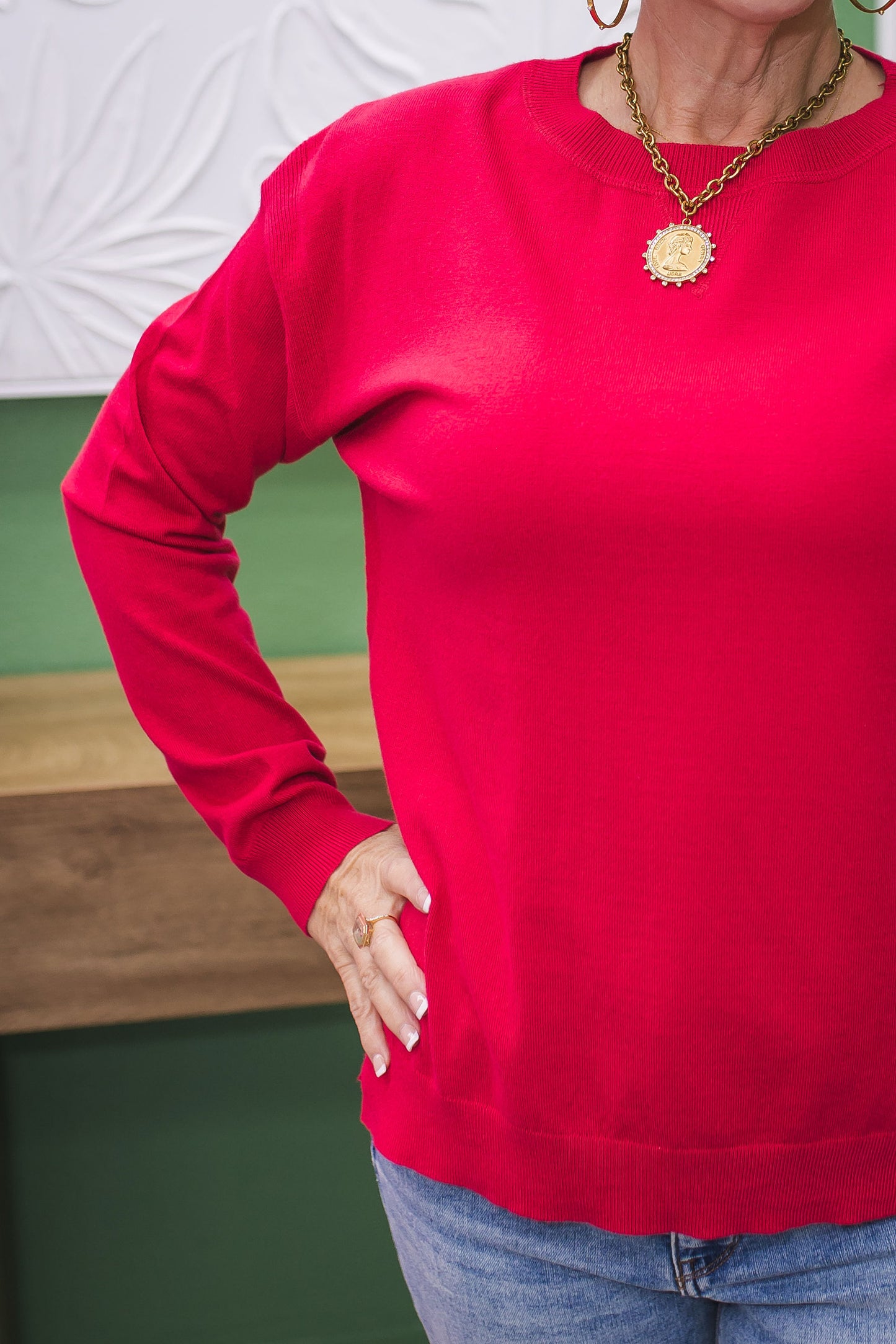 Sarah Supersoft Crewneck Lightweight Sweater