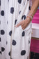 Cream/Black Polkadot Maxi Dress