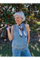 Embroidered Denim Tank & Wide-Leg Pants Set