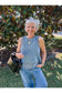 Embroidered Denim Tank & Wide-Leg Pants Set