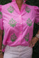 Bouquet Embroidered Button Up Blouse
