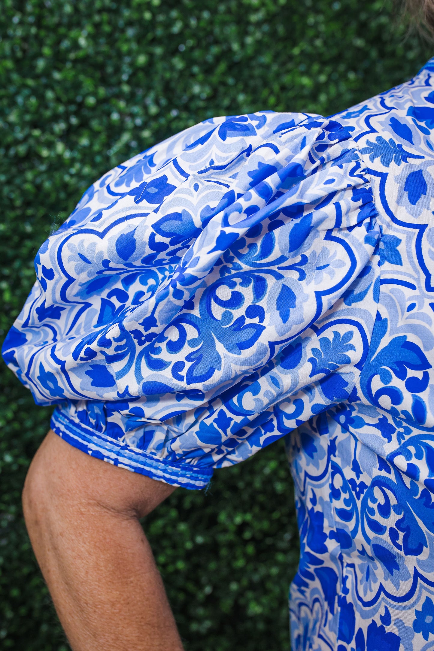 Malta Damask VNeck Blouse