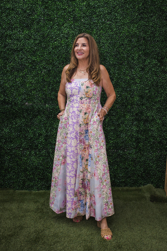 Enchanted Garden Patchwork Midi Dress