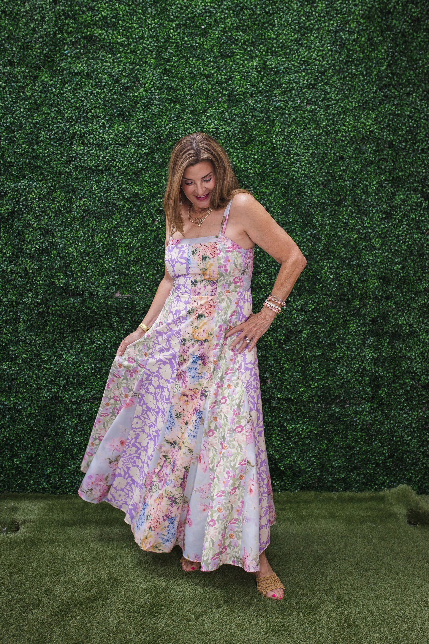 Enchanted Garden Patchwork Midi Dress