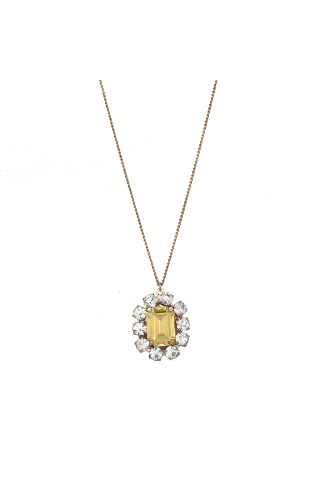 Tova Edith Rectangle Pendant Champagne