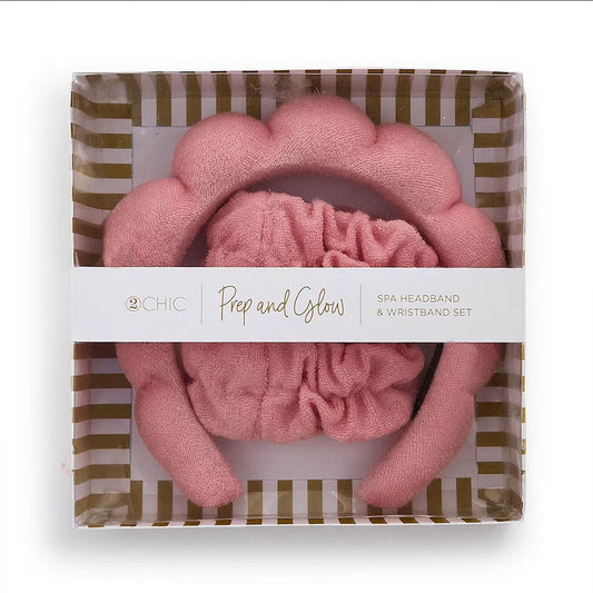 Prep and Glow Spa Bubble Head and Wristband Set.