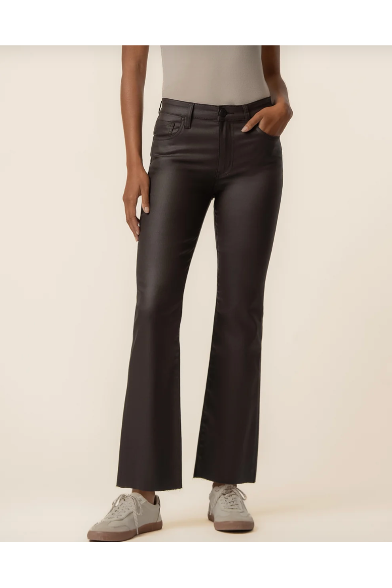 Kelsey High Rise Ankle Flare Jeans in Chocolate