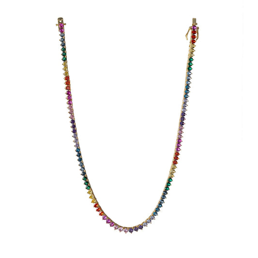 Tova Tennis Necklace in Gold Multi I