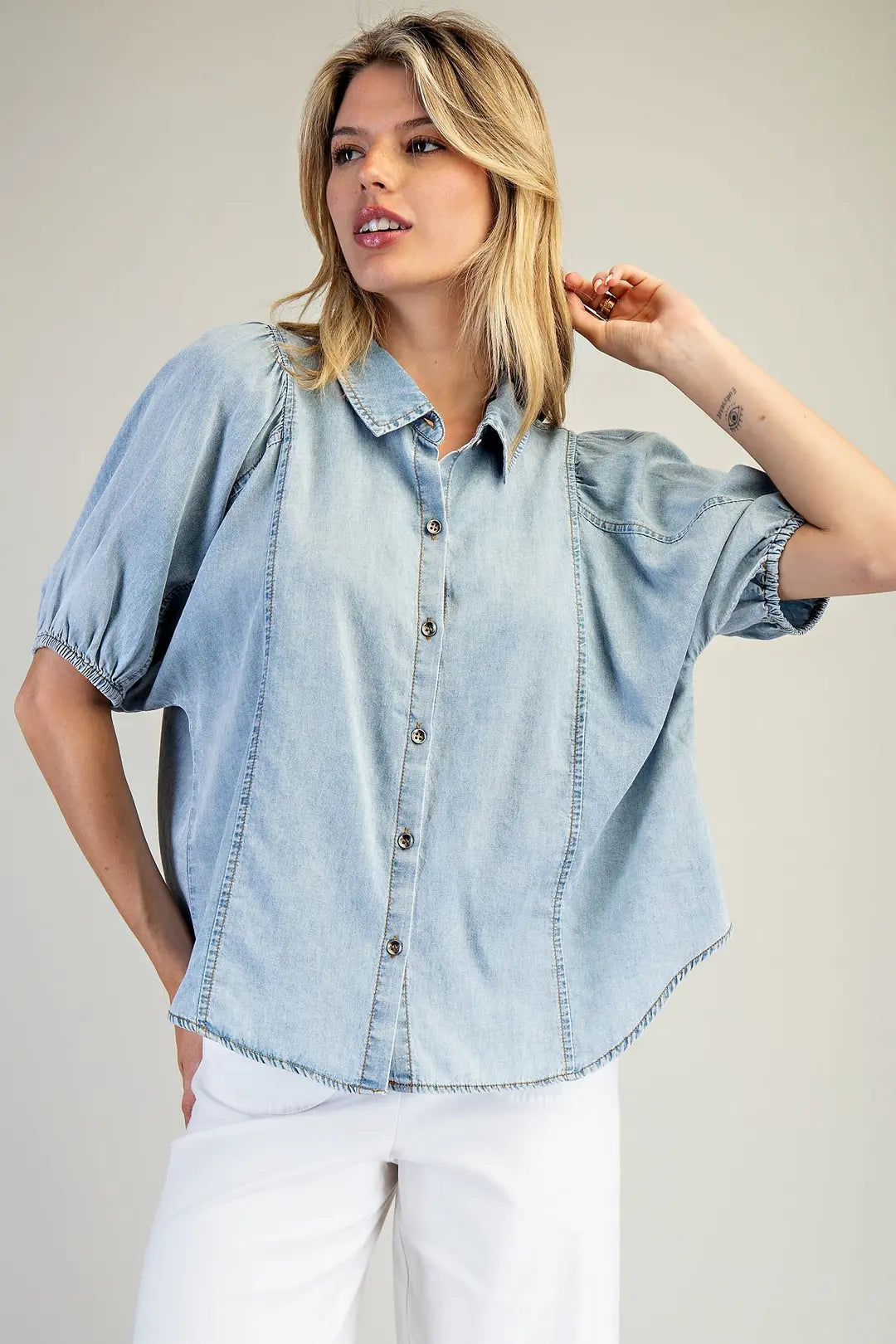 Audrey Classic Chambray Top