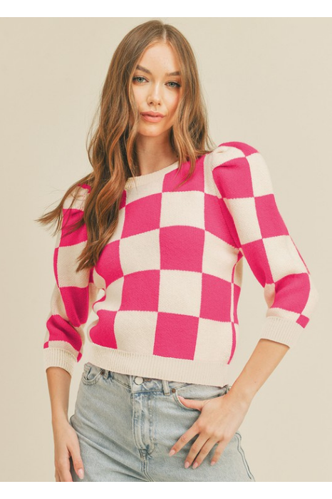 Checker Knit Sweater