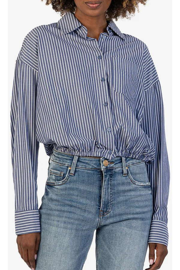 KFK Presley Crop Button Down Top