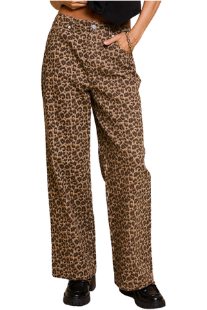 Wide Leg Animal Print Pants