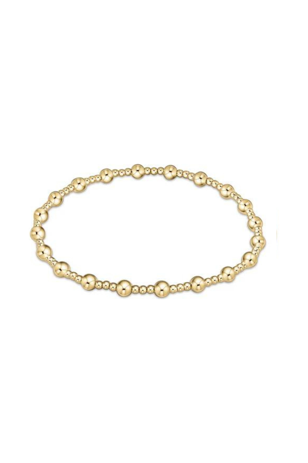 Classic Sincerity Pattern 4mm Bead Bracelet Gold