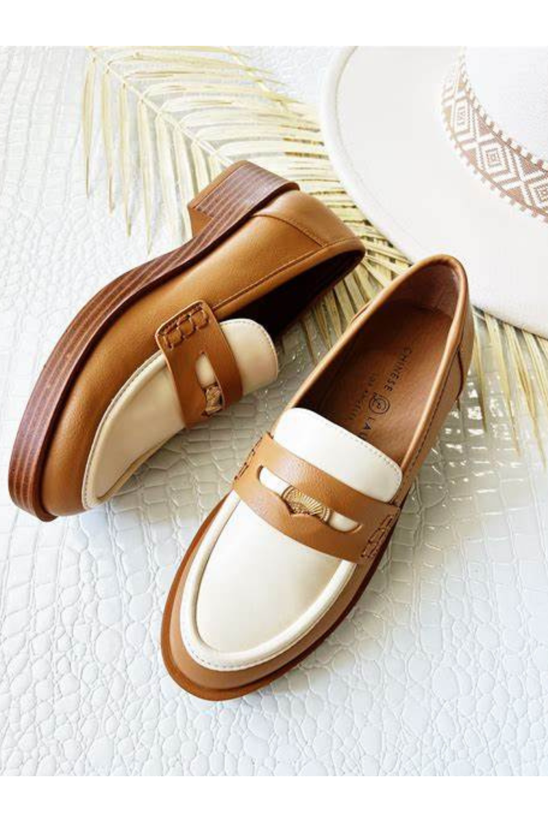 Porter Smooth Bone/Camel Loafer