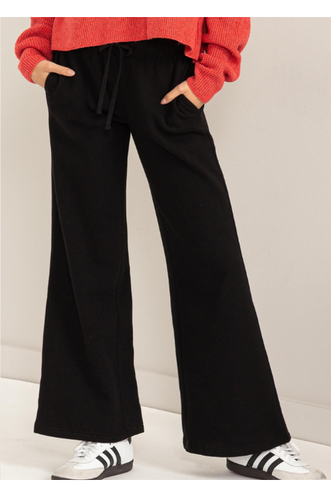 Mid Rise Drawstring Wide Leg Pants