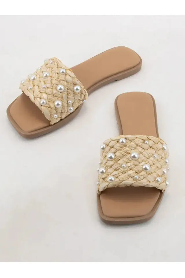 Pearl/Raffia Sandal