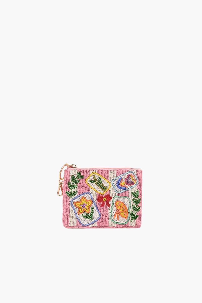 Mahjong Blooms & Bows Coin Pouch