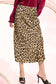 Satin Long Panel Leopard Skirt