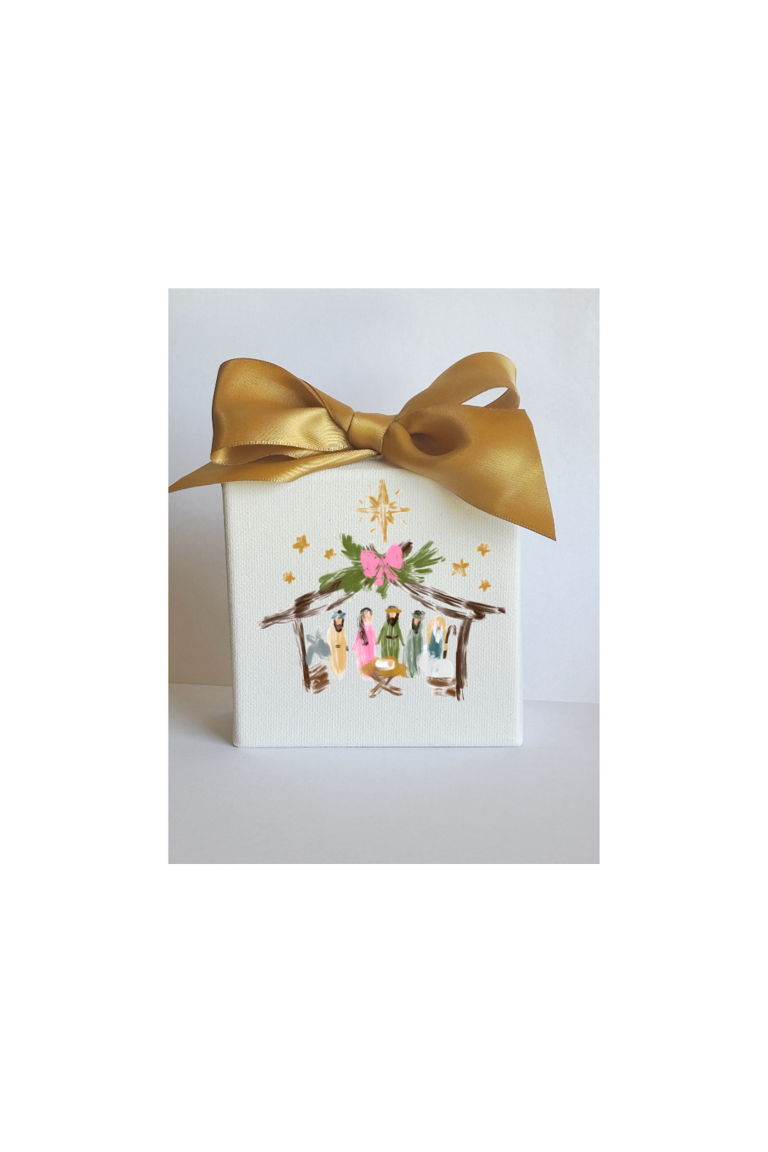 Watercolor Christmas Nativity Canvas Art