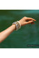 Clear Crystal & 10K Gold Plated Beaded Stretch Bracelet 7in