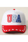 USA Letter Patch Star Brim Trucker Baseball Cap