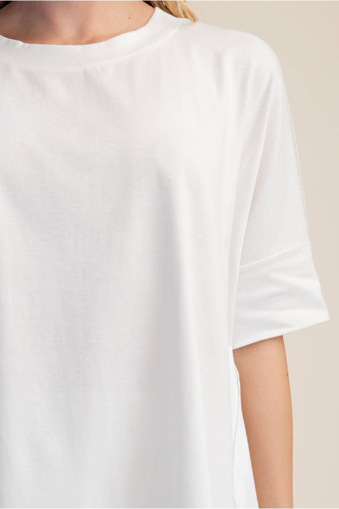 Cammie Oversized Pullover Round Neck Band Short Sleeve