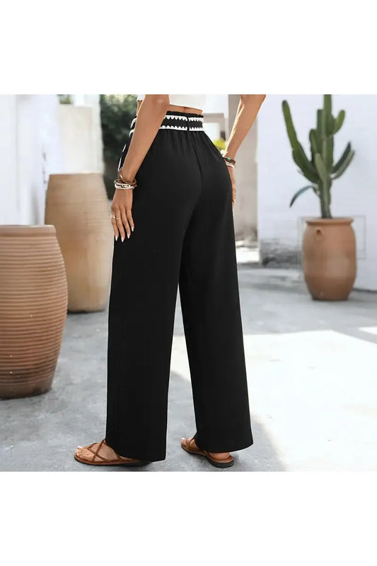 Black High Waist Wide Leg Pant