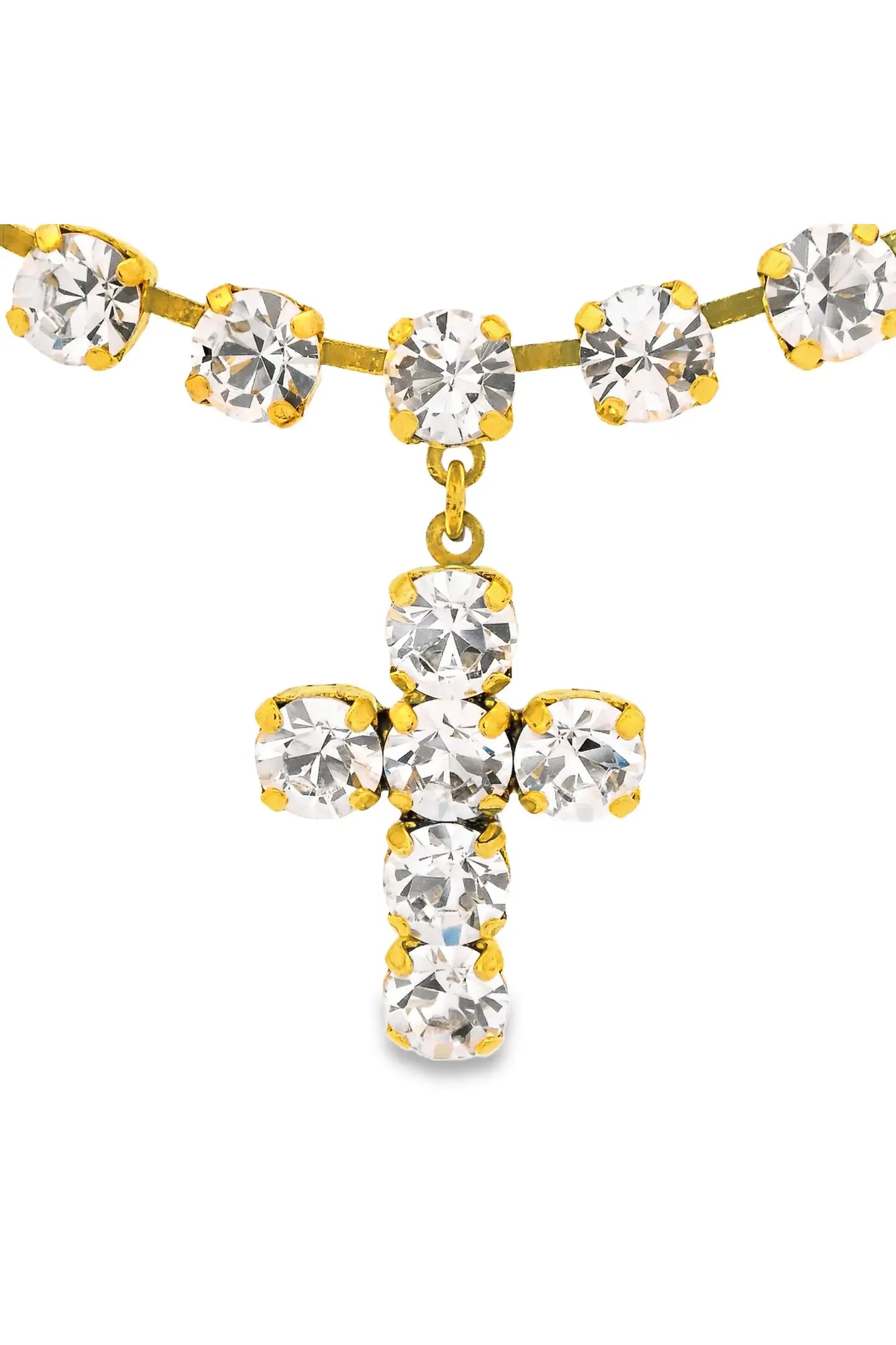 Tova Baby Donatella Necklace Antique Gold/Clear