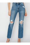 Risen High Rise Distressed Ankle Jean