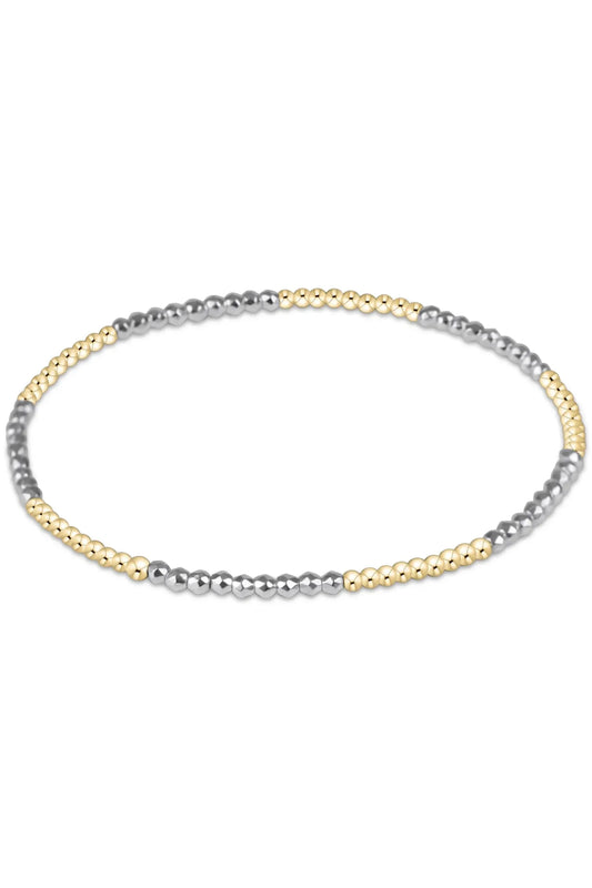 EN Blissful Pattern 2mm Bead Bracelet  Bright Silver Faceted Hematite✔️