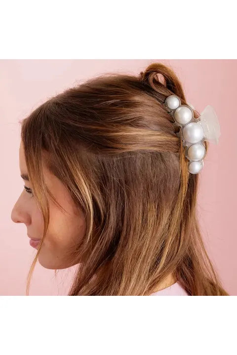 Claw Hair Clip- Large Pearls