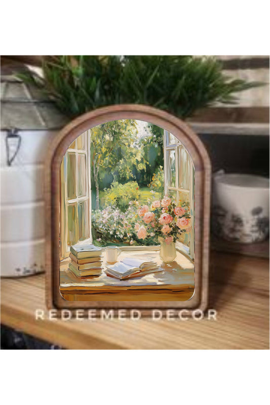 Arch Top Spring Window Framed Art